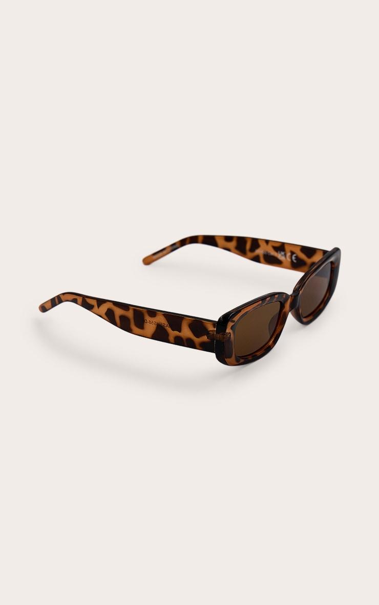 Amber Tortoise Shell Chunky Angled Sunglasses Product Image