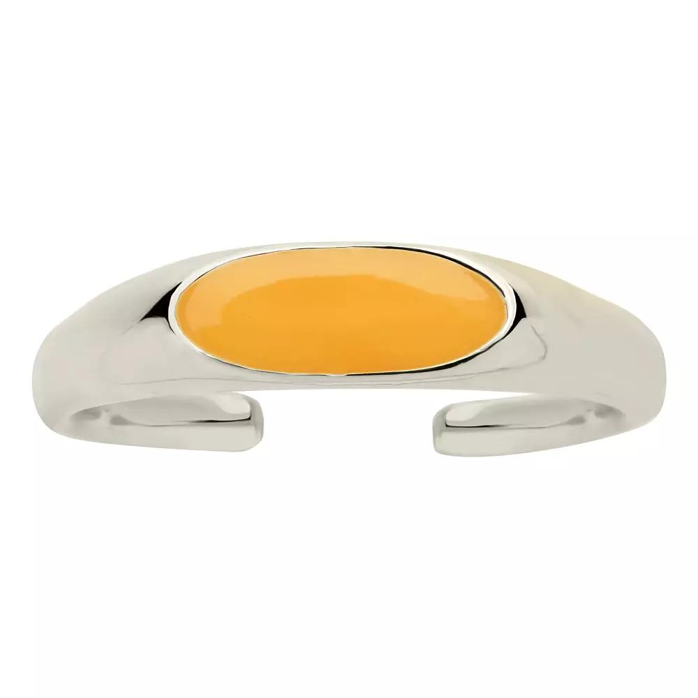 MC Collective Sterling Silver Enamel Open Signet Ring, Women's, Size: 6, Gold Tone Marigold Product Image