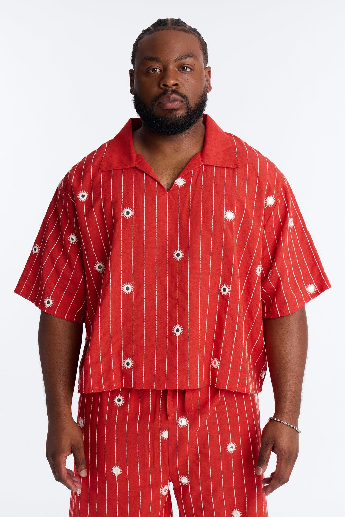 Relaxed Mirror Mirage Polo - Red Male Product Image