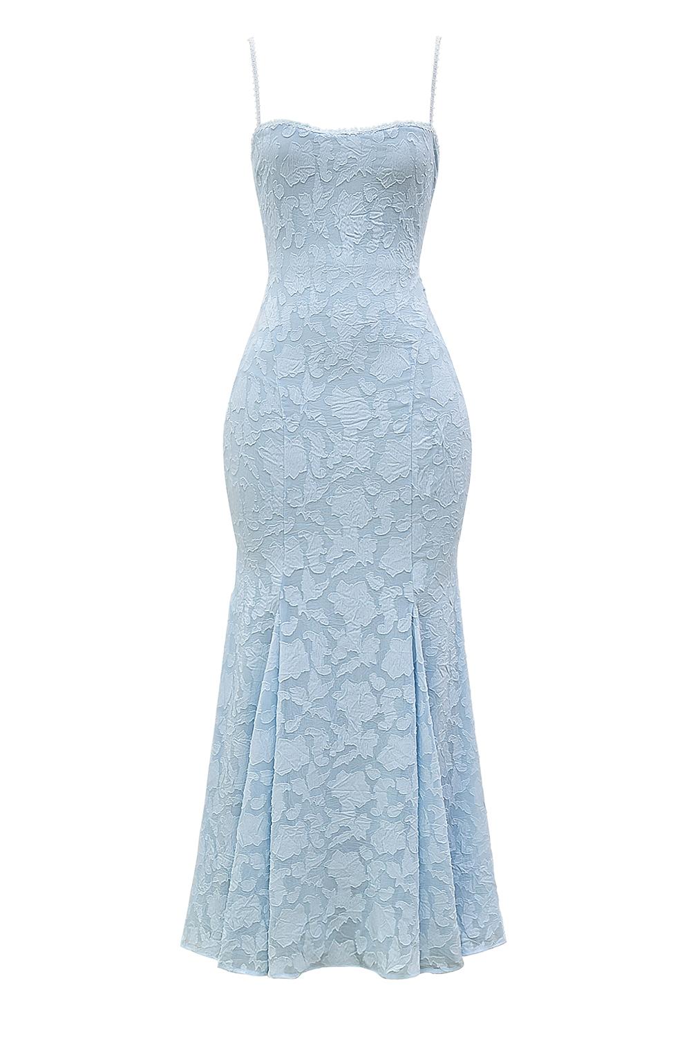 Joan  bluebell lace up back maxi dress Product Image