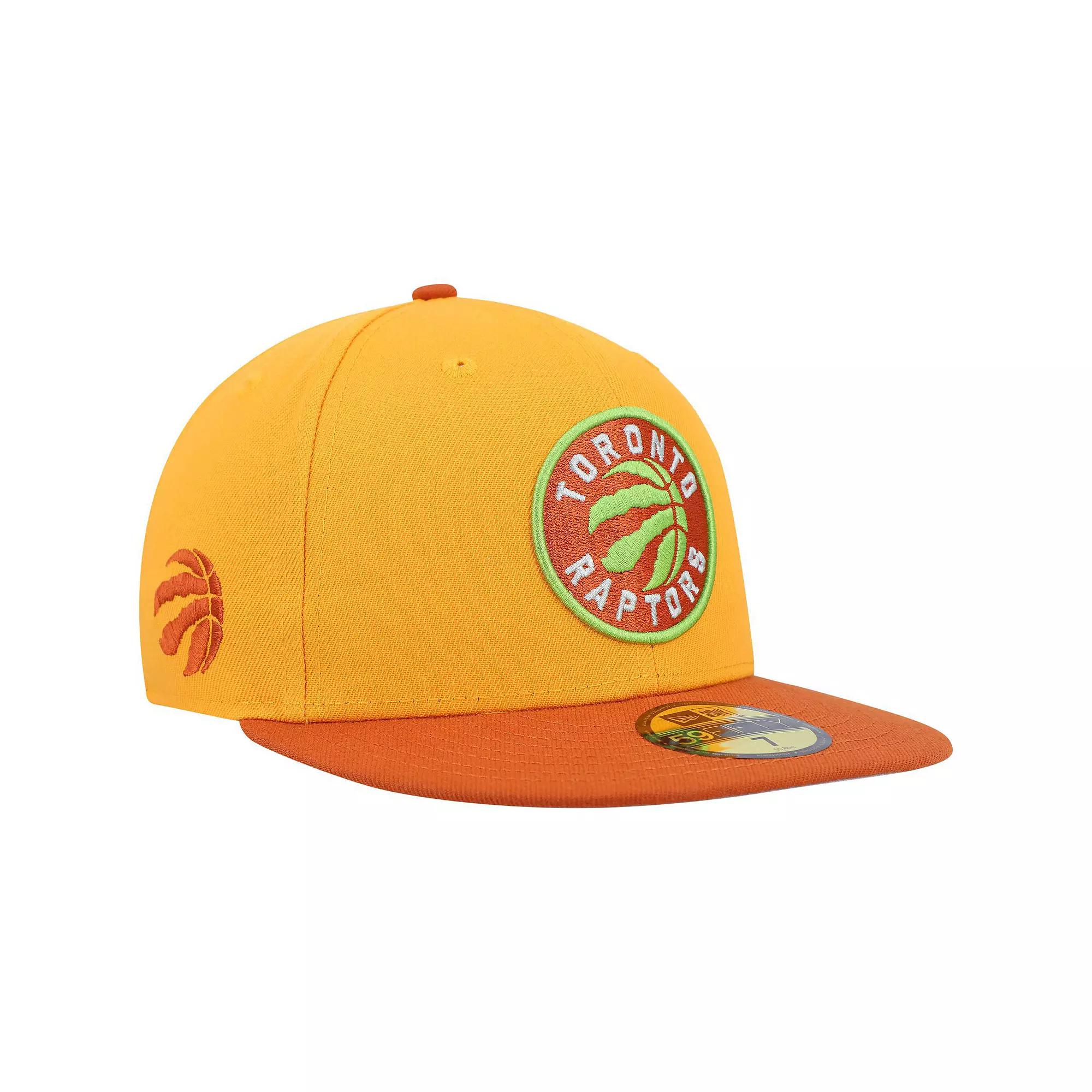 Men's New Era  Gold/Rust Toronto Raptors 59FIFTY Fitted Hat, Size: 7 5/8, Rpt Gold Product Image