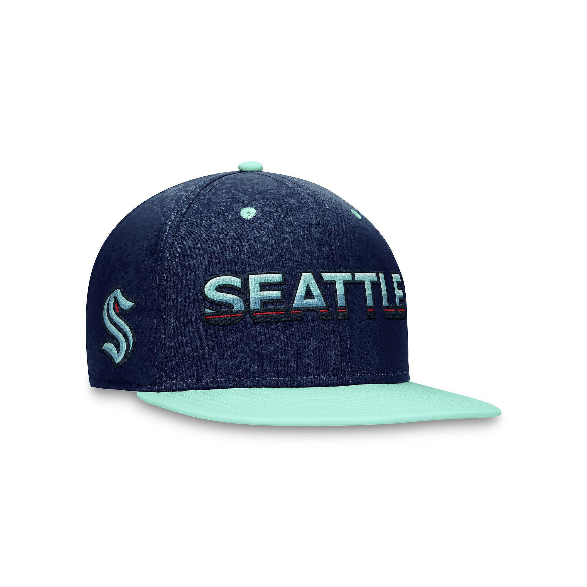 Men's Fanatics Branded Deep Sea Blue/Light Blue Seattle Kraken Authentic Pro Rink Two-Tone Snapback Hat, Krk Blue Product Image
