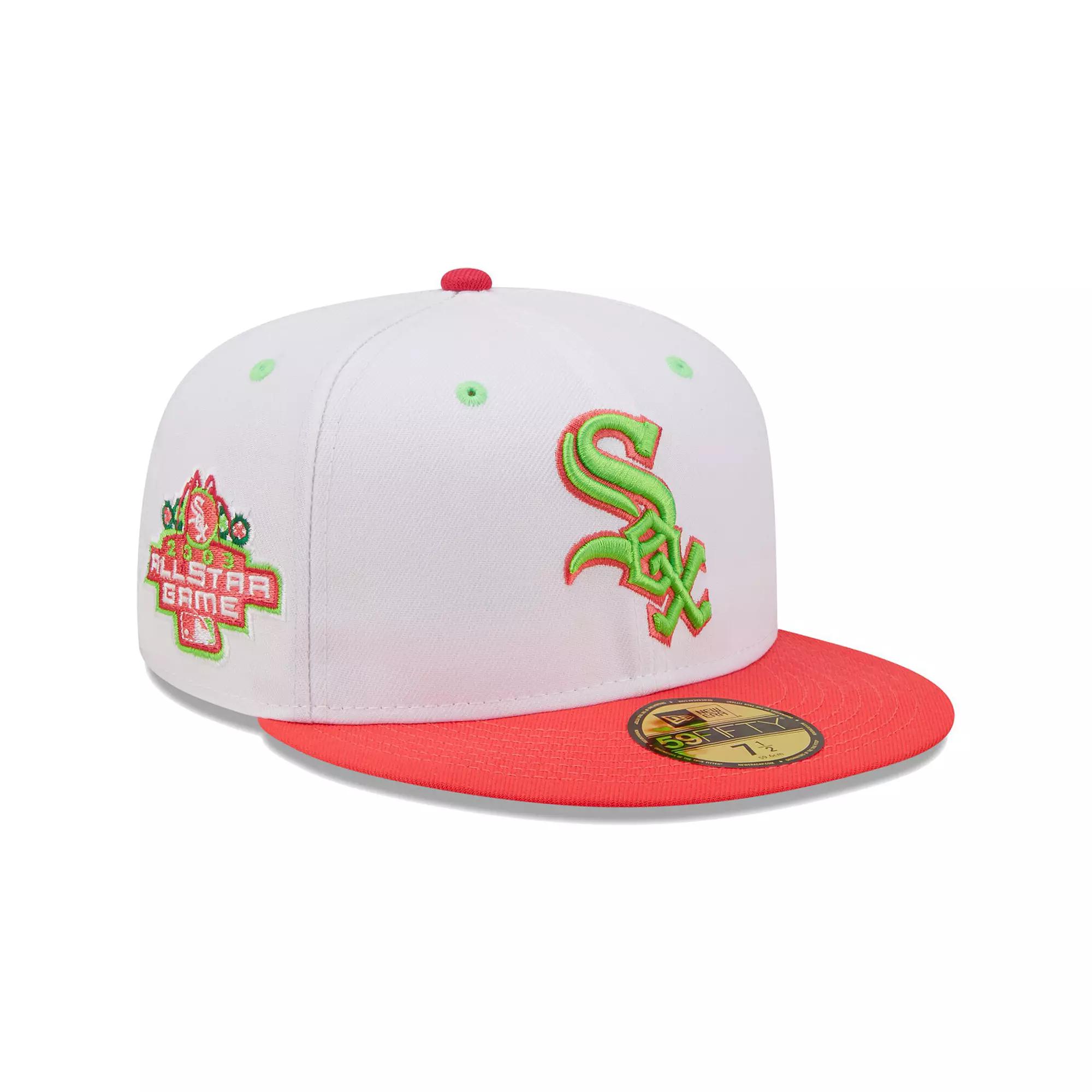 Men's New Era White/Coral Chicago White Sox 2003 MLB All-Star Game Strawberry Lolli 59FIFTY Fitted Hat,  Product Image