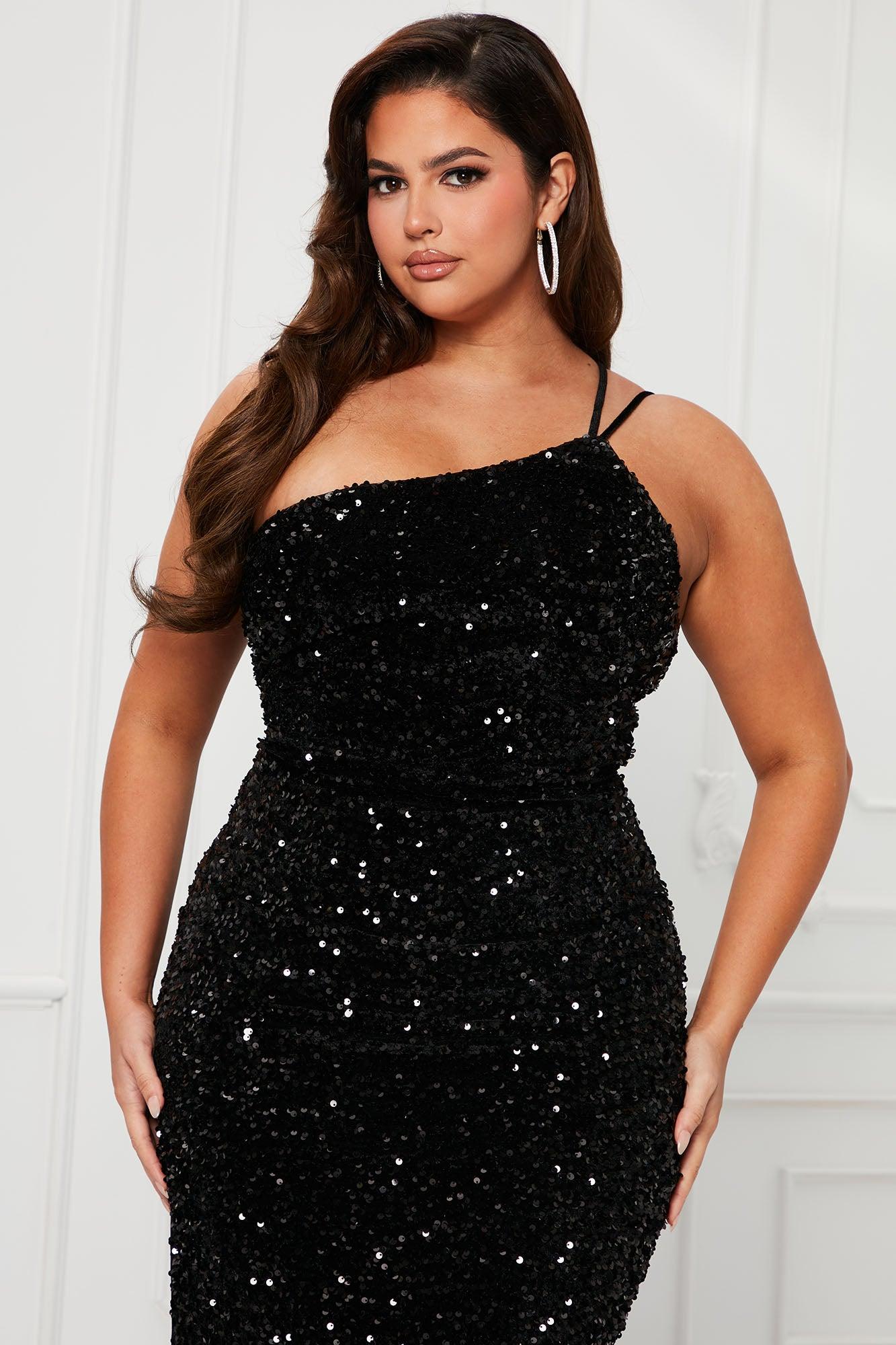 Forever Shining Sequin Maxi Dress - Black Product Image