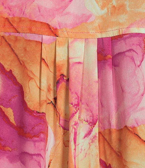 Calessa Desert Floral Print Point Collar Long Sleeve Button Front Shirt Product Image