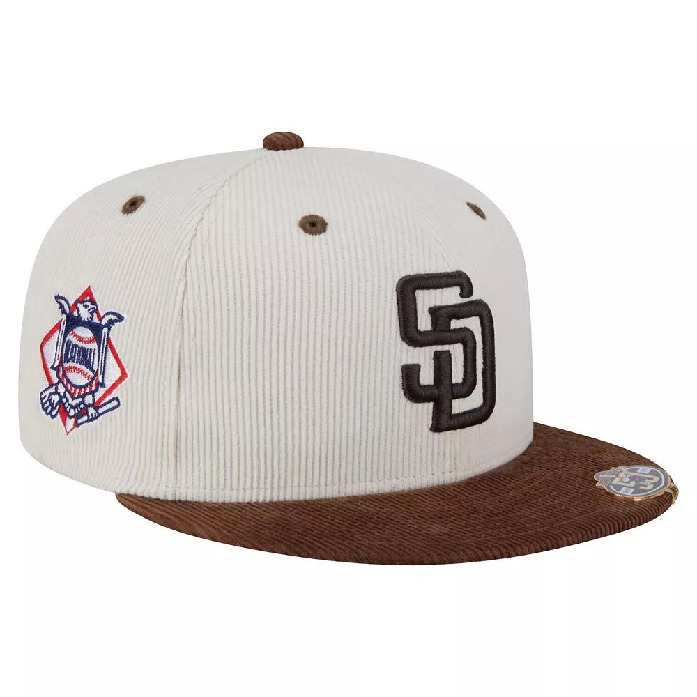 Men's New Era Cream/Brown San Diego Padres Two-Tone Corduroy 59FIFTY Fitted Hat, Size: 7 1/2, Beige Product Image
