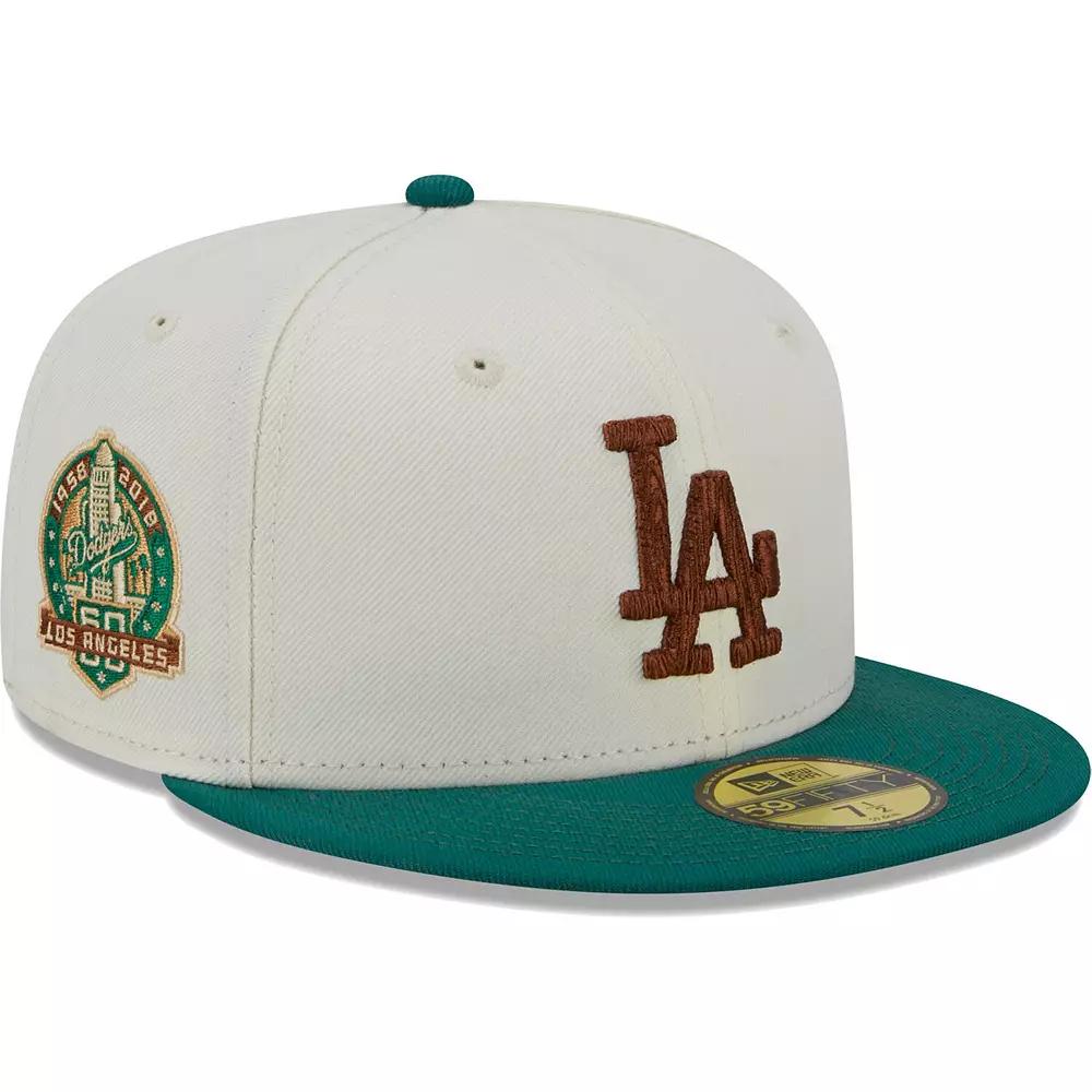Men's New Era White Los Angeles Dodgers Cooperstown Collection Camp 59FIFTY Fitted Hat,  Product Image