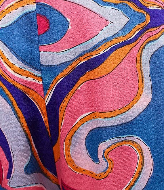 Sugarlips Plus Abstract/Geometric-Printed Border-Hem Coordinating Palazzo Pants Product Image