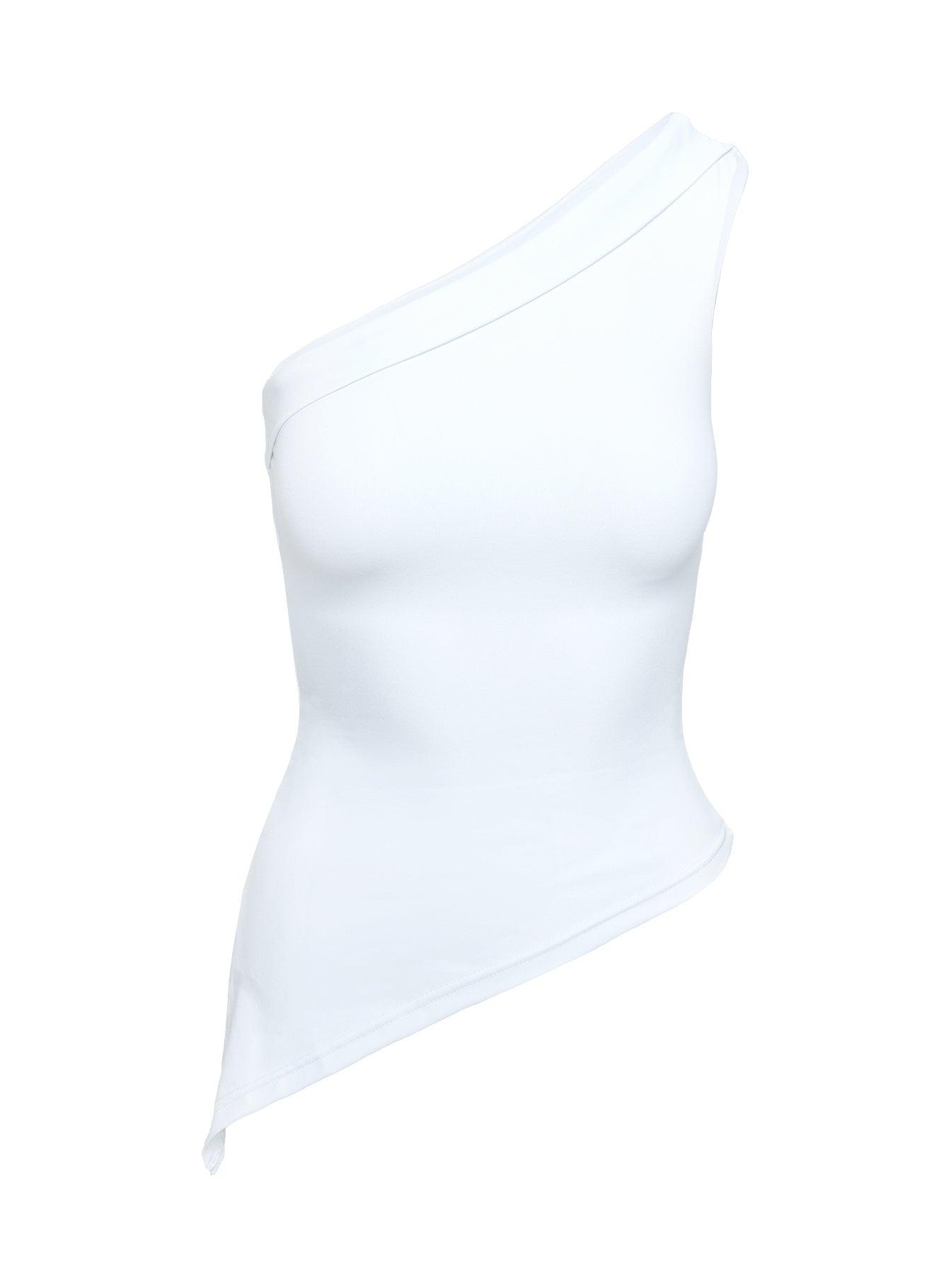 Lunah One Shoulder Top White Product Image