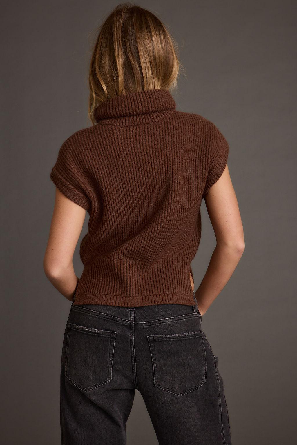 Boulder Brown Turtleneck Sweater Vest Product Image