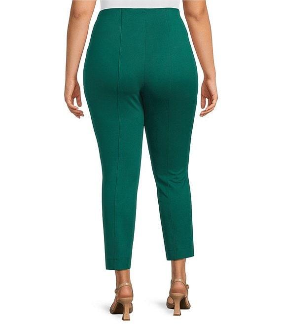 Slim Factor by Investments Plus Size Stretch Ponte Knit No-Waist Ankle Pants Product Image