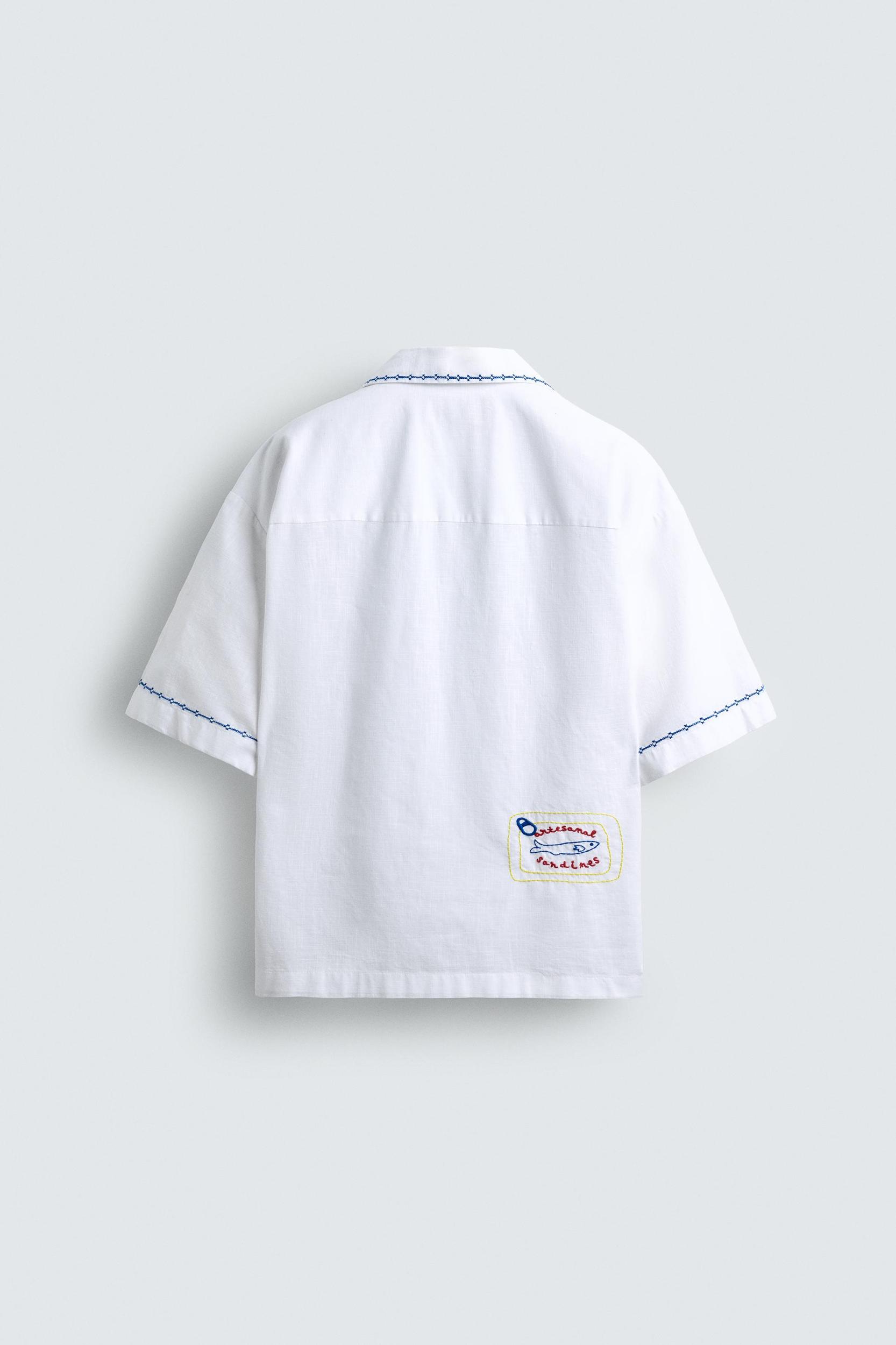 CONTRAST EMBROIDERY SHIRT Product Image