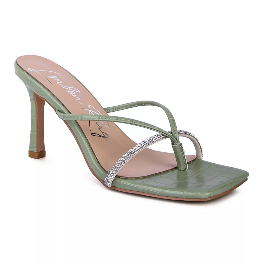 London Rag Rhinestone Women's Slider Sandals,  Product Image