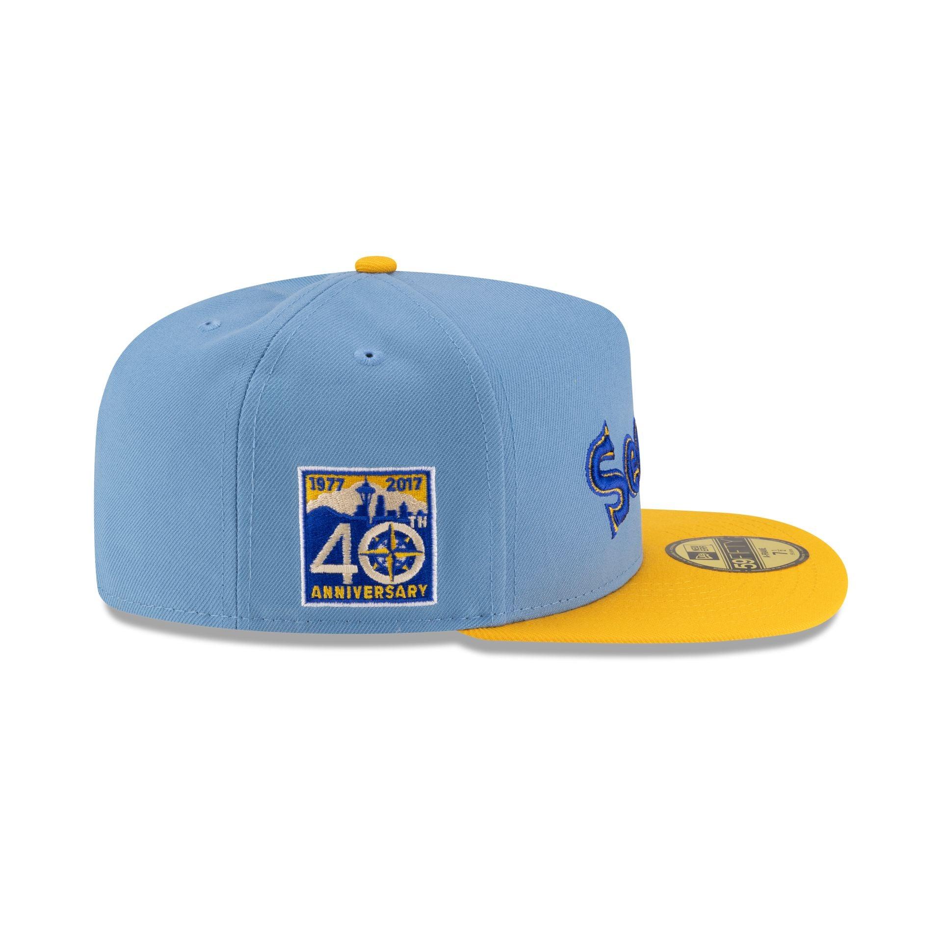 Just Caps Sky Blue Seattle Mariners 59FIFTY A-Frame Fitted Hat Male Product Image