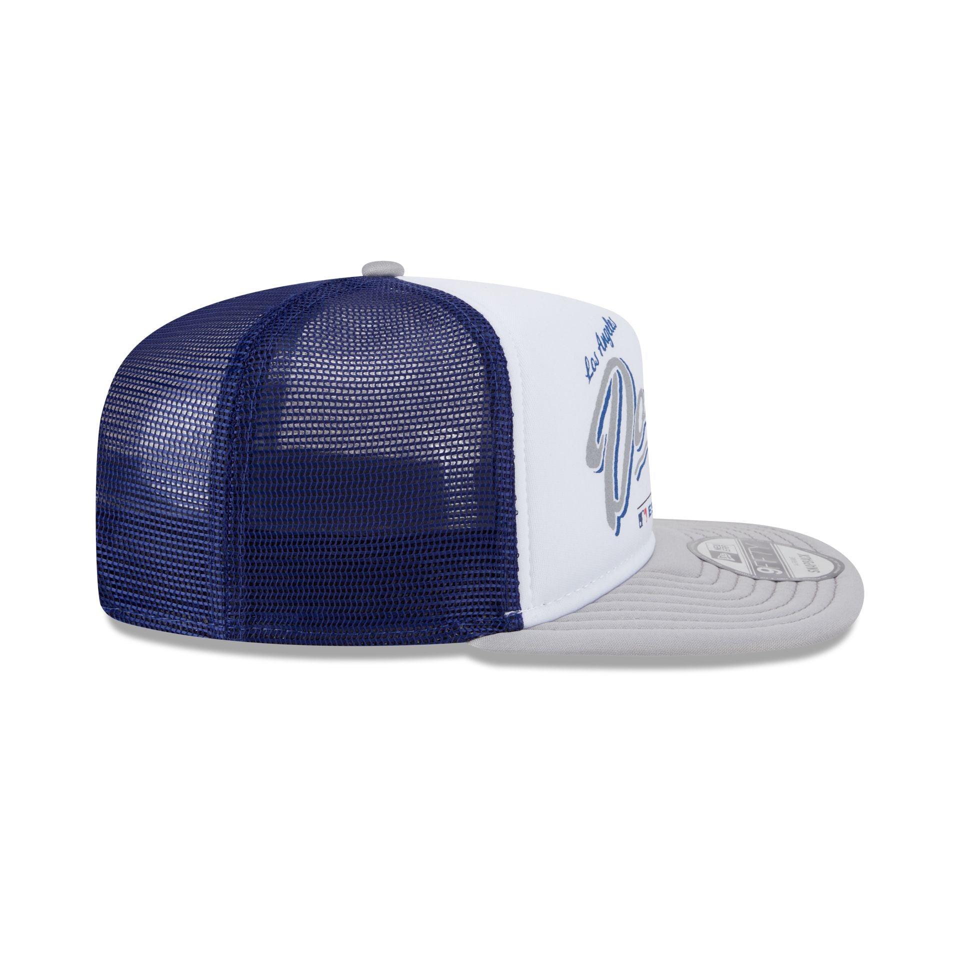 Los Angeles Dodgers Retro Script 9FIFTY A-Frame Trucker Hat Male Product Image
