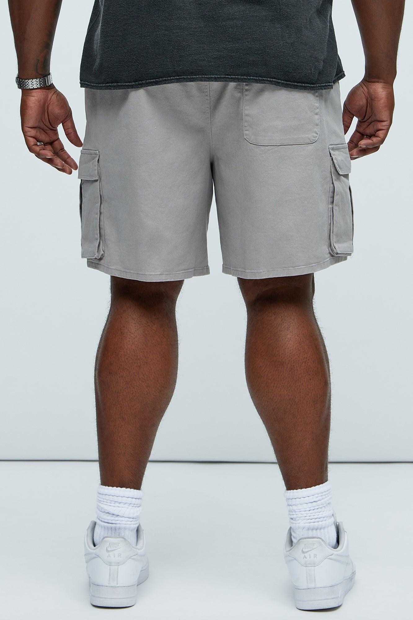 Twill Volley Cargo Shorts - Grey Product Image