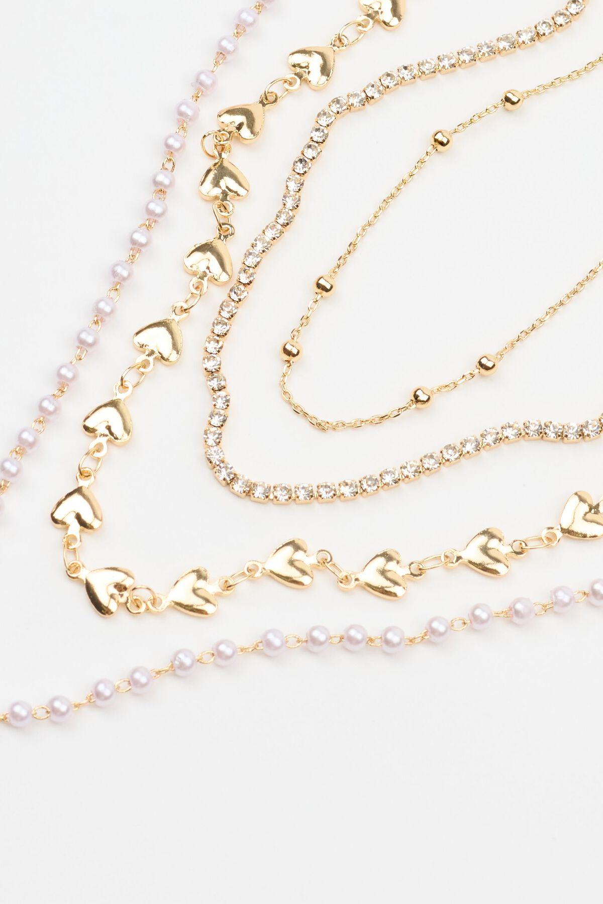 Set of 4 Hearts, Gem, and Pearl Chains Product Image