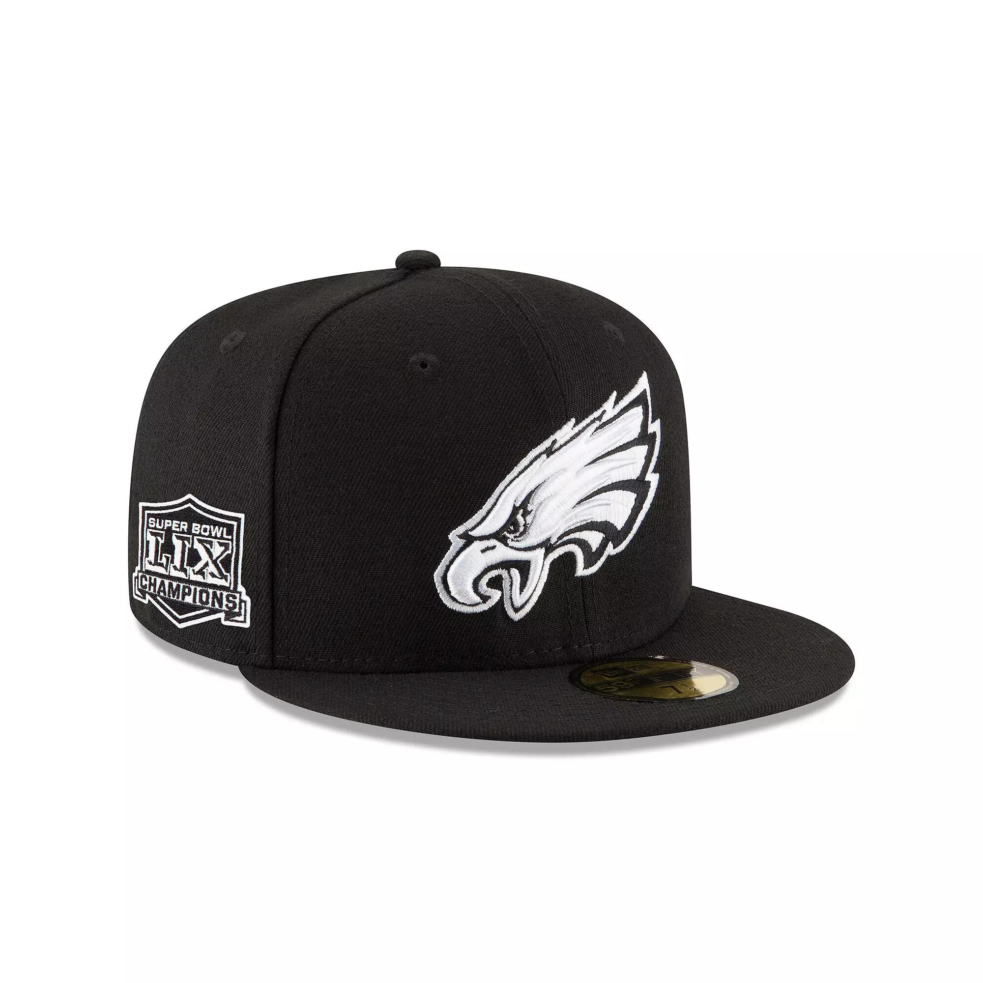 Men's New Era Black Philadelphia Eagles Super Bowl LIX Champions Side Patch 59FIFTY Fitted Hat, Size: 6 7/8 Product Image