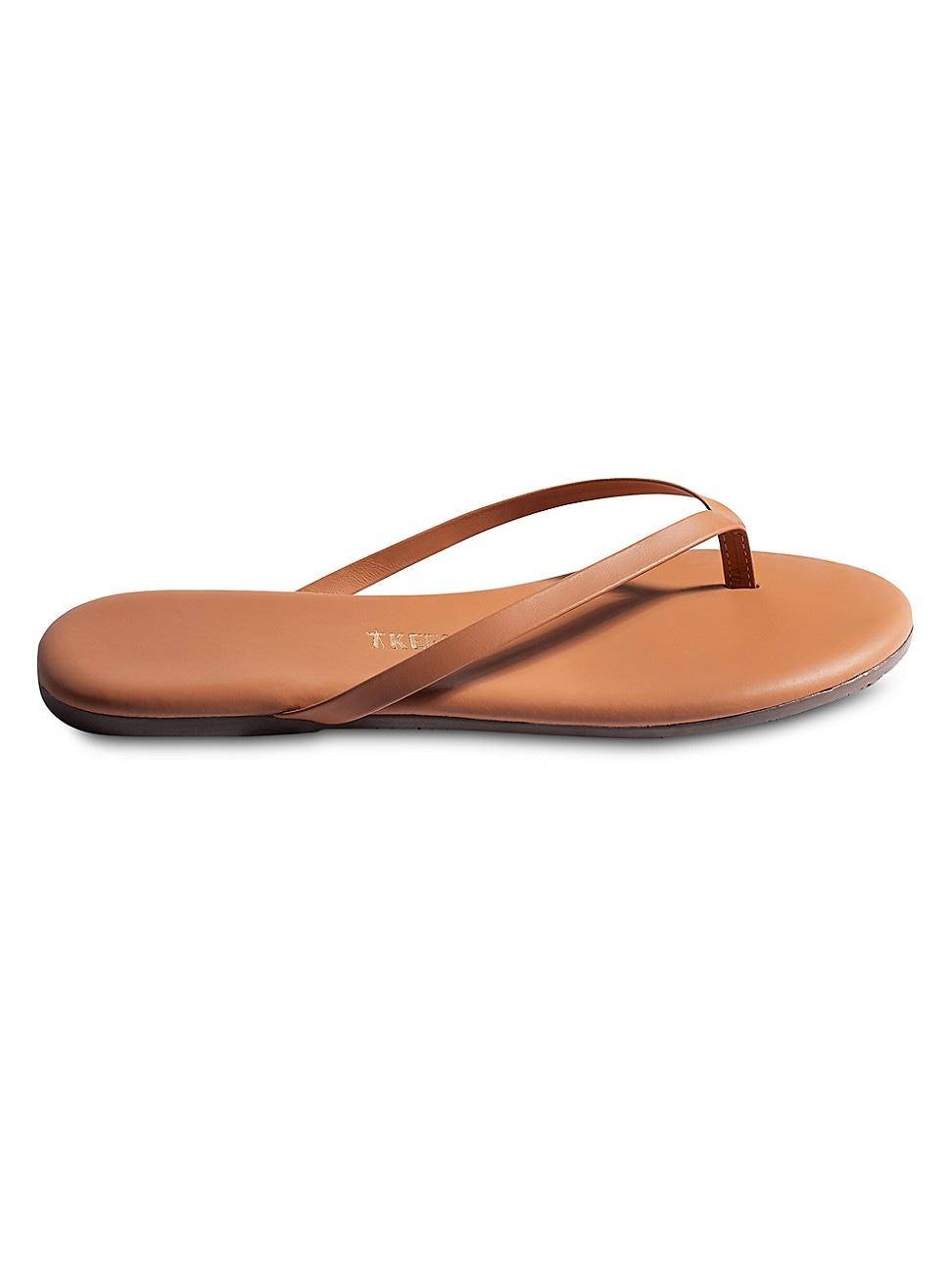 Womens Foundations Matte Leather Flip Flops Product Image
