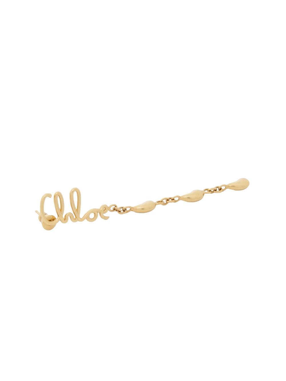 CHLOÉ Iconic Signature Dangling Earrings In Gold Product Image