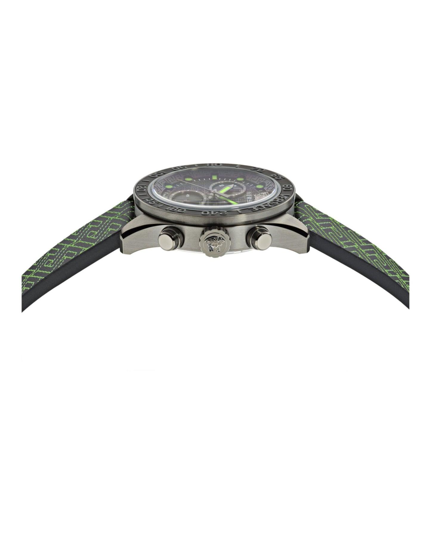 Versace Greca Dome Chrono Leather Watch Product Image