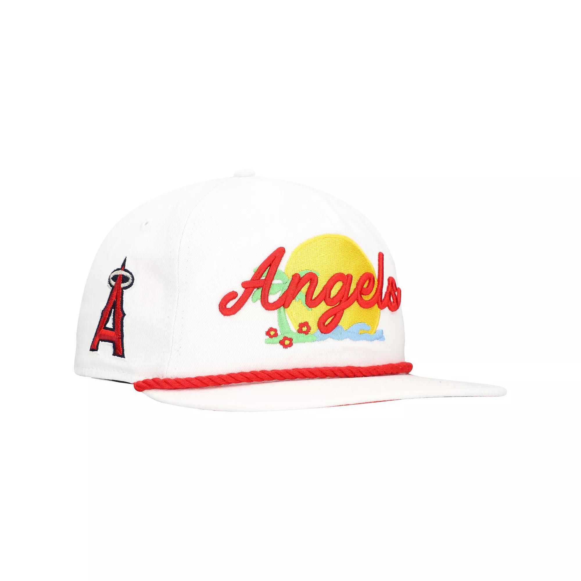 Men's New Era White Los Angeles Angels Paradise Golfer Adjustable Hat Product Image