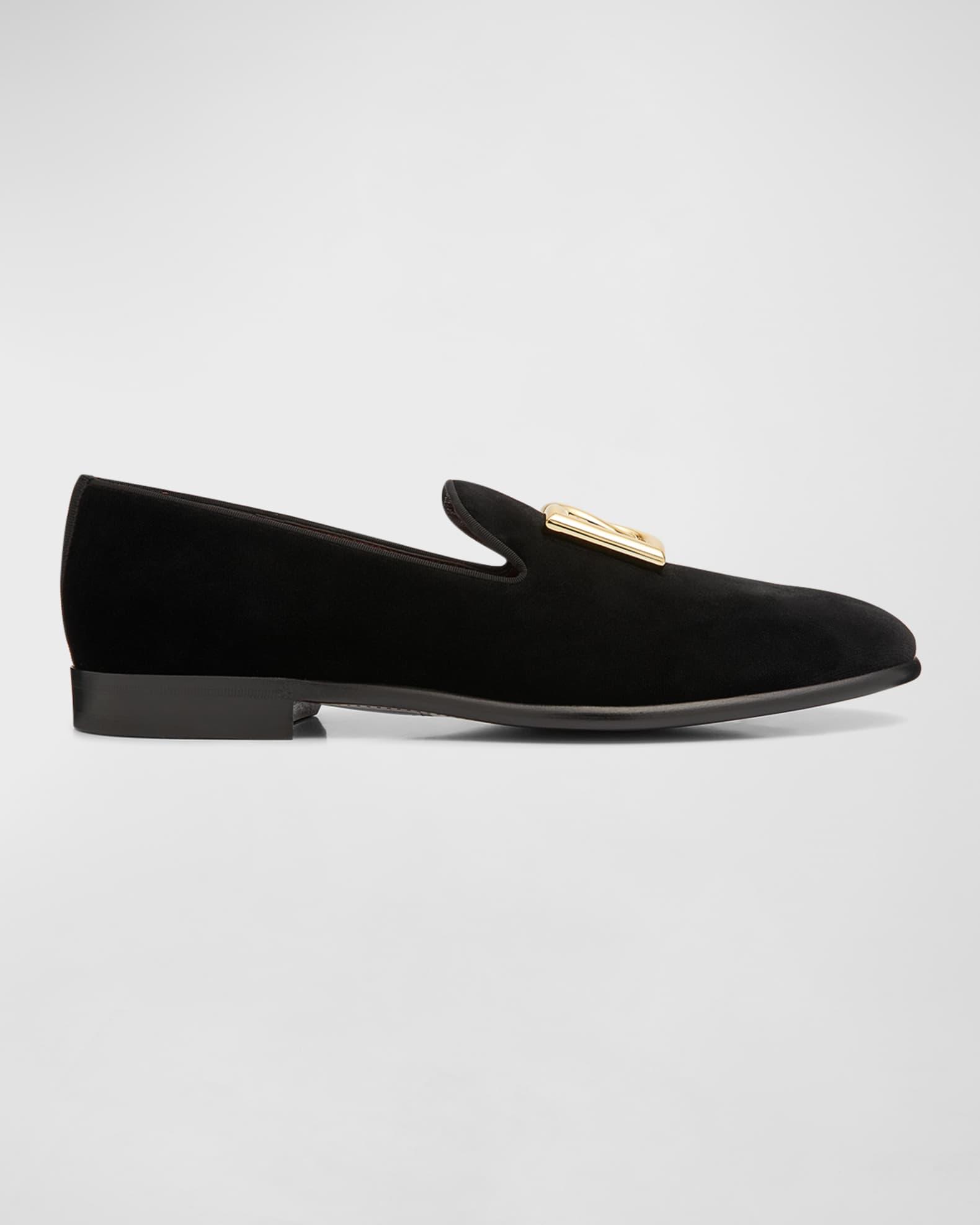 Men's Logo Velvet Dress Loafers Product Image