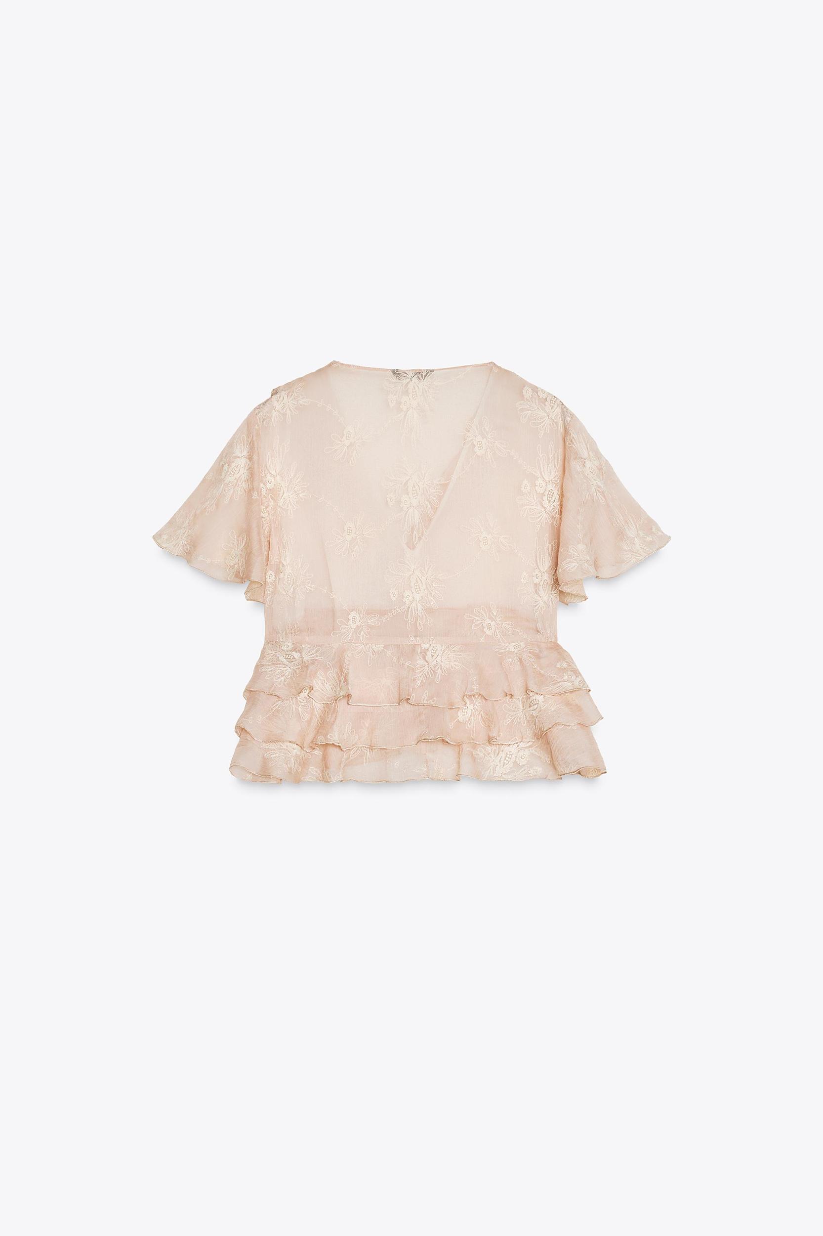 EMBROIDERED RUFFLED TOP Product Image