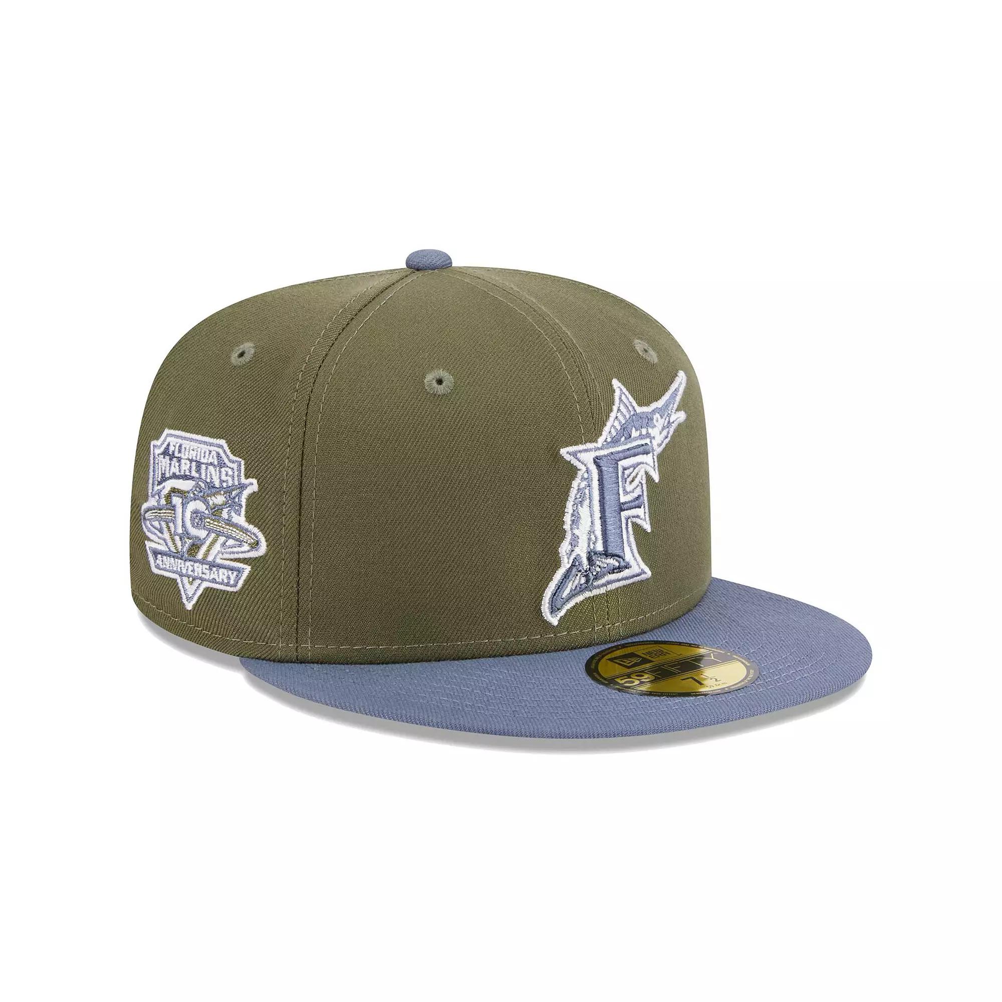 Men's New Era Olive/Blue Florida Marlins 59FIFTY Fitted Hat,  Product Image