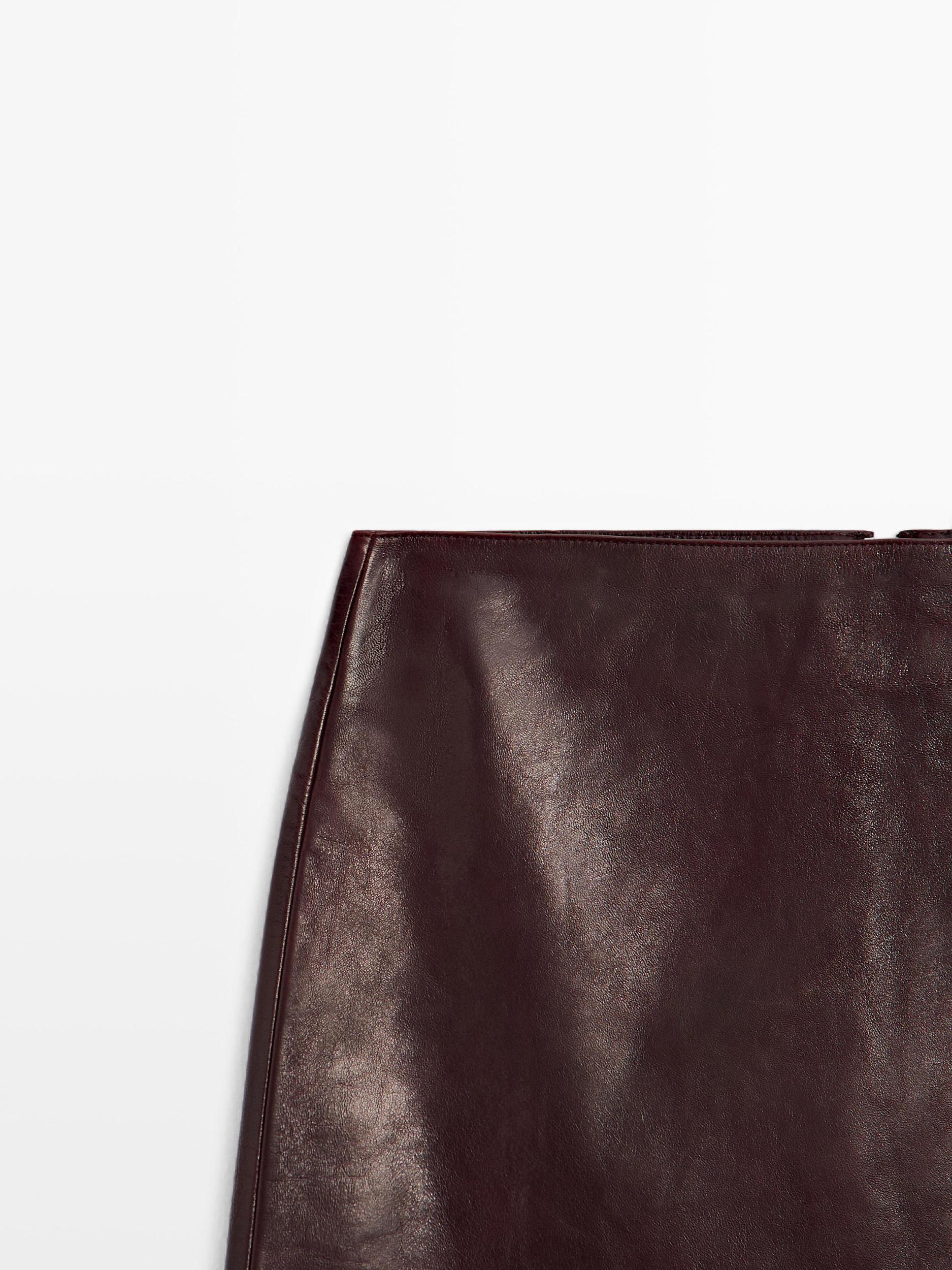 Short nappa leather skirt Product Image