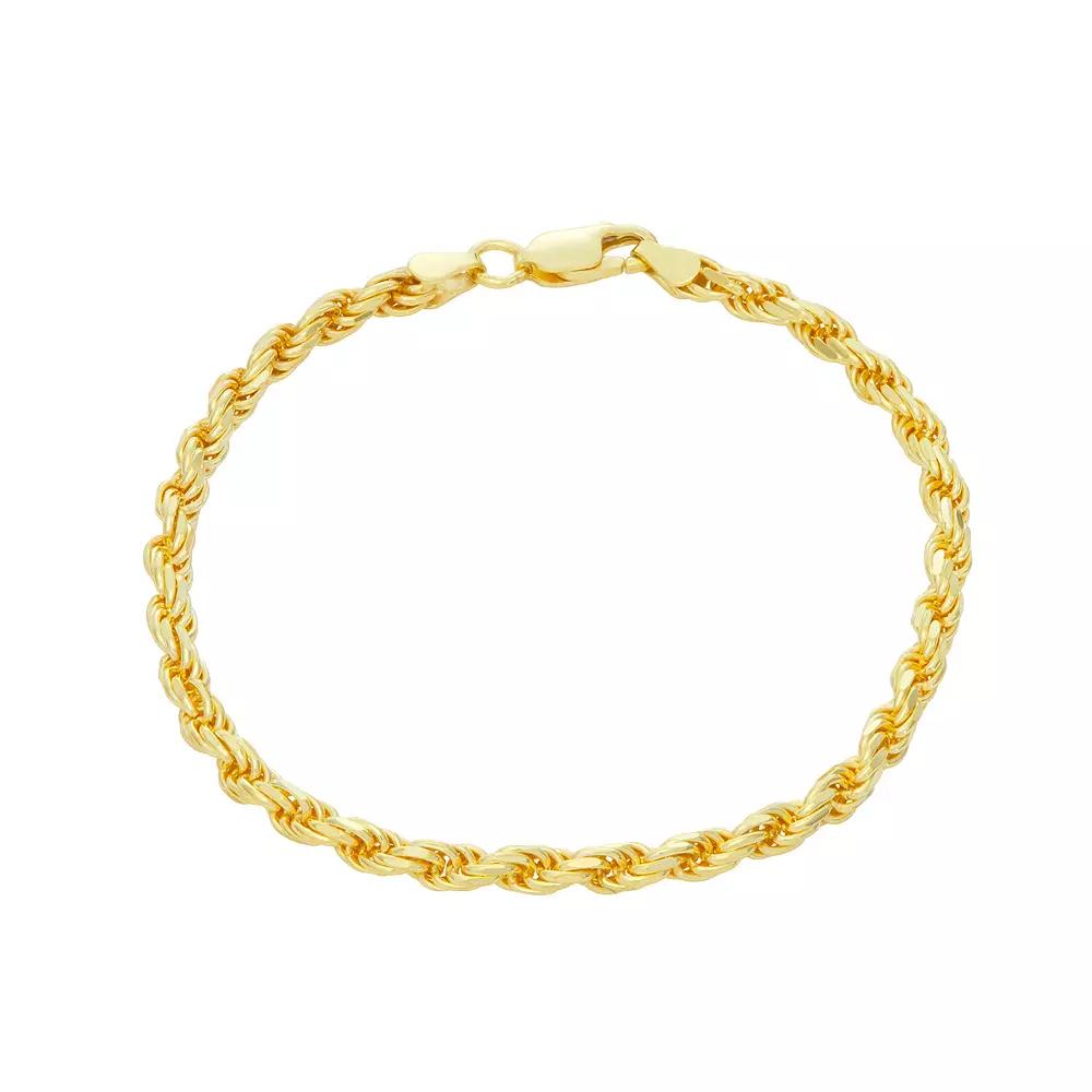 Giorgio di Vicenza Sterling Silver Men's Italian Rope Chain Bracelet,  Product Image