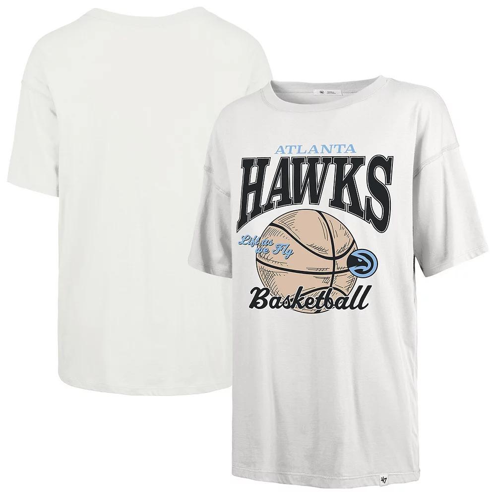 Women's '47 White Atlanta Hawks City Edition Down Court Sadie T-Shirt,  Product Image