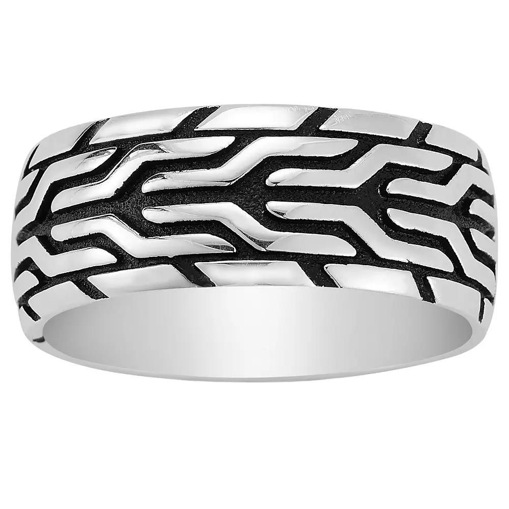 Menster Men's Sterling Silver Oxidized Tire Band Ring, Size: 12, Black Product Image