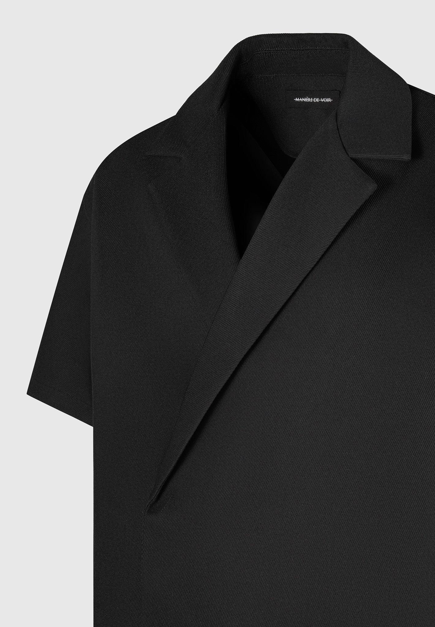 Abel - Boxy Twill Double Breasted Shirt - Black Male Product Image