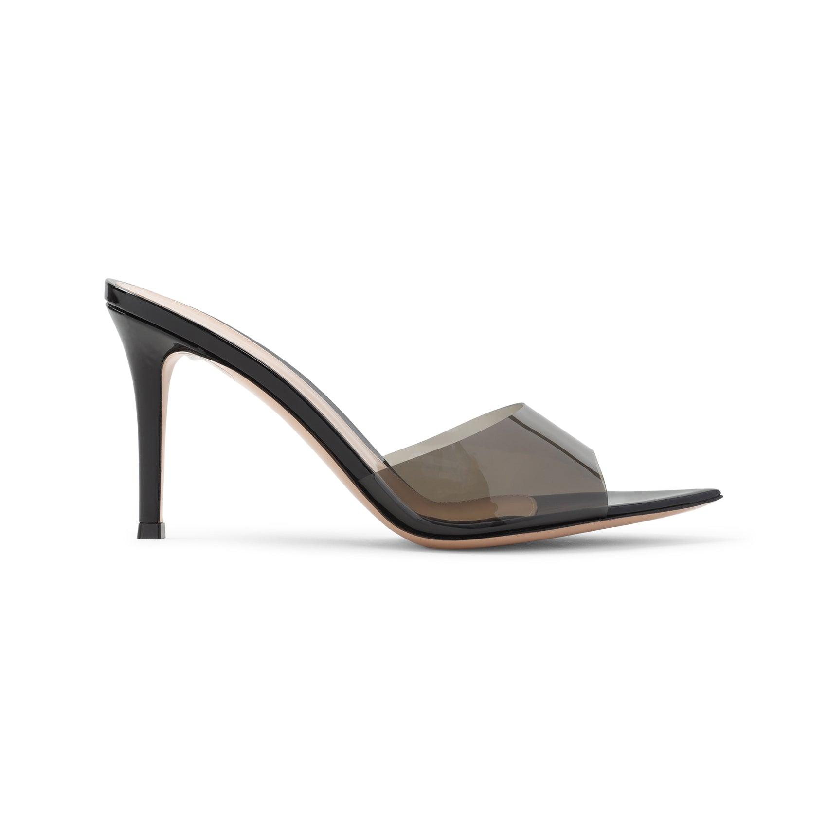 GIANVITO ROSSI Elle 85 Pvc And Patent-leather Mules In Black Product Image