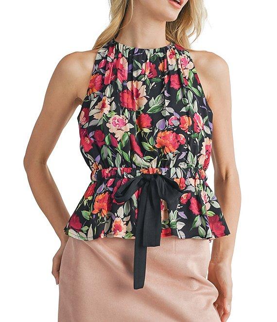 Sadie & Sage A Night In Belted Peplum Top Product Image