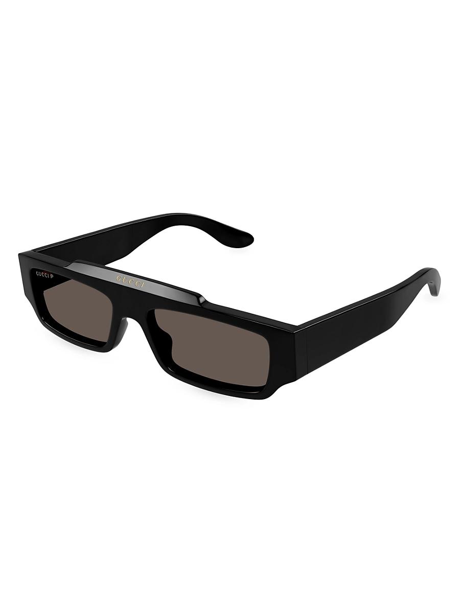 Mens Faceted Specs 55MM Rectangular Sunglasses Product Image