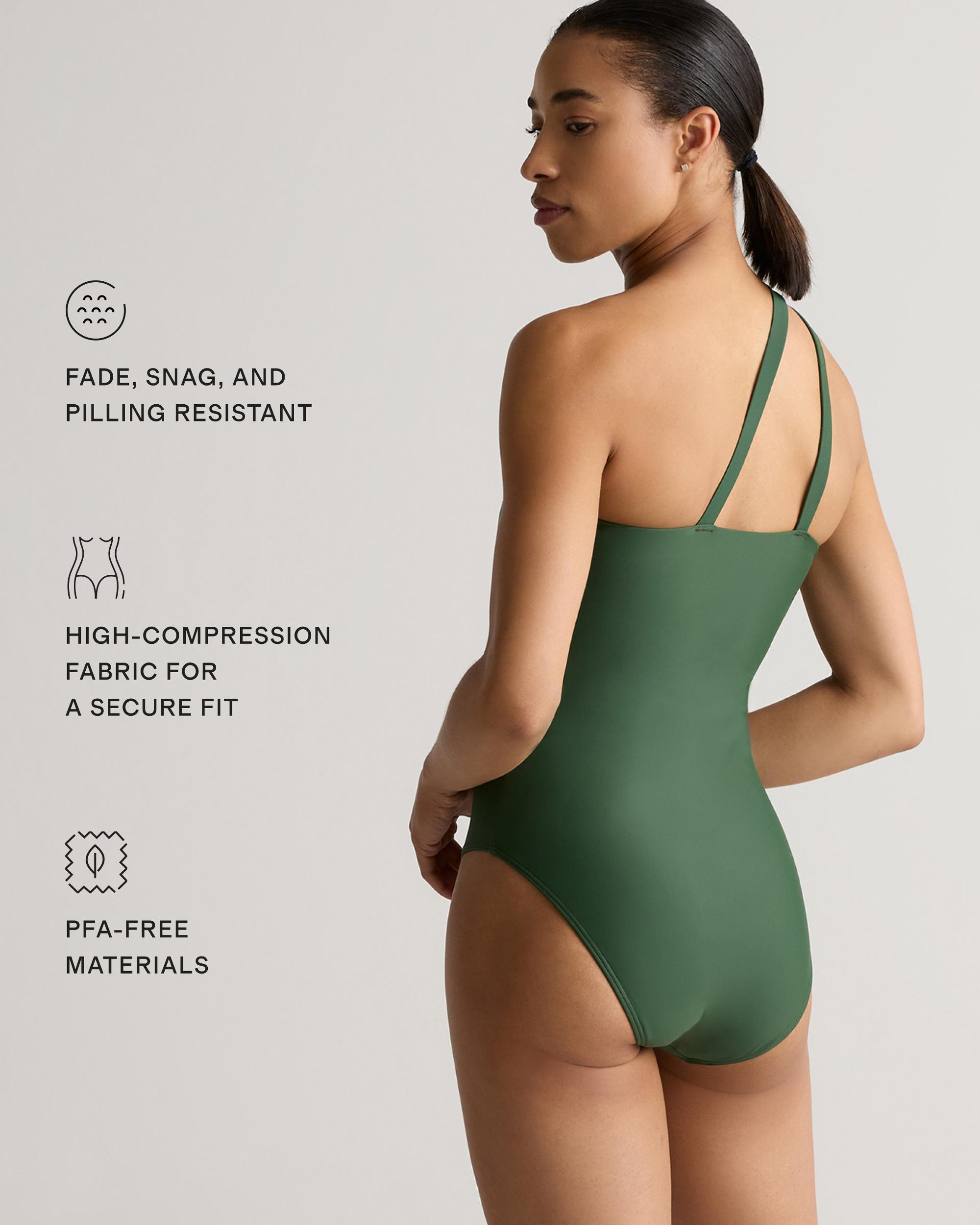 Quince | Women's Italian One Shoulder One-Piece Swimsuit 78% Recycled Polyamide, 22% Spandex Product Image