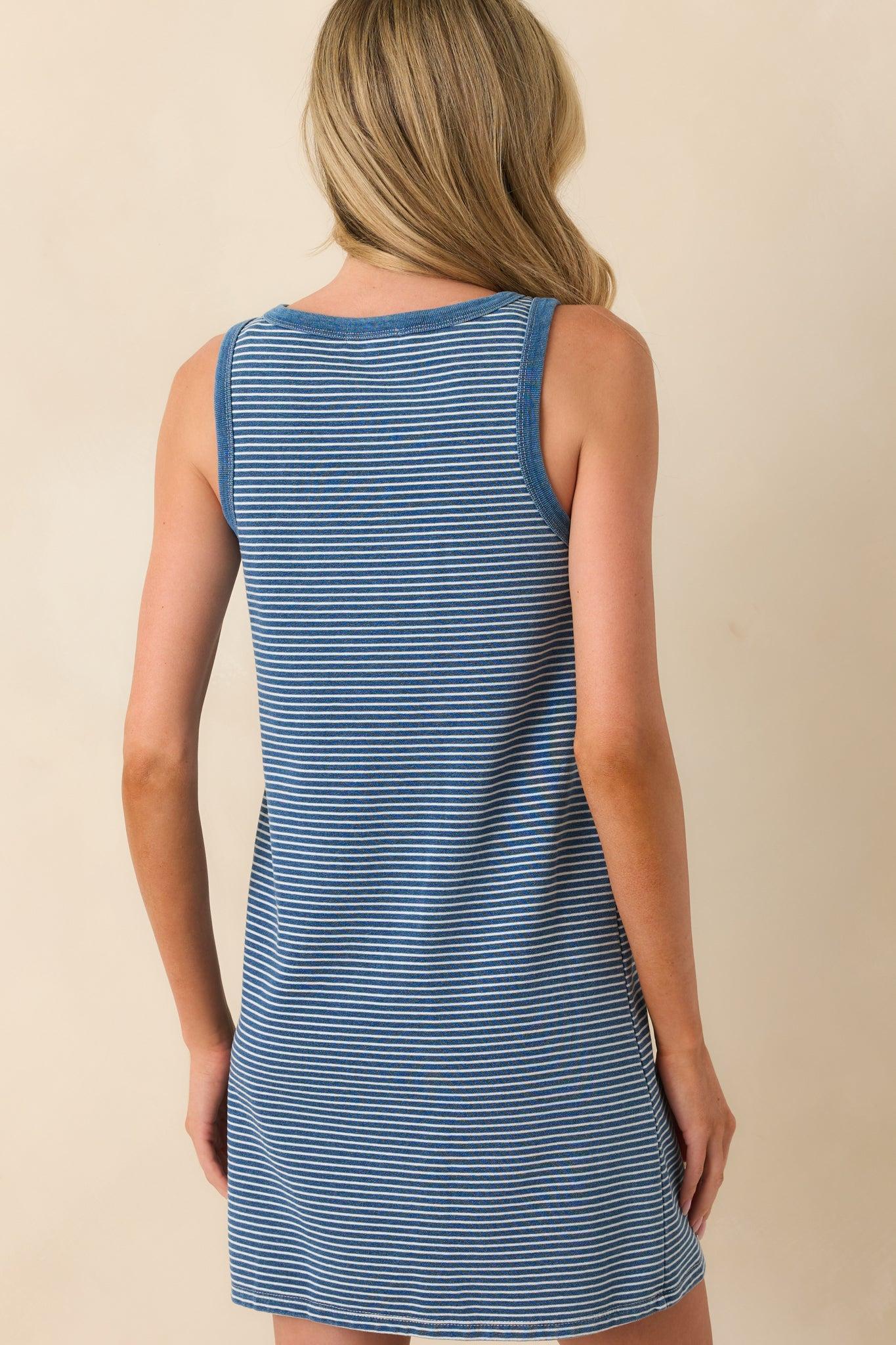 Z Supply Blue Cotton Mathis Striped Mini Dress Product Image