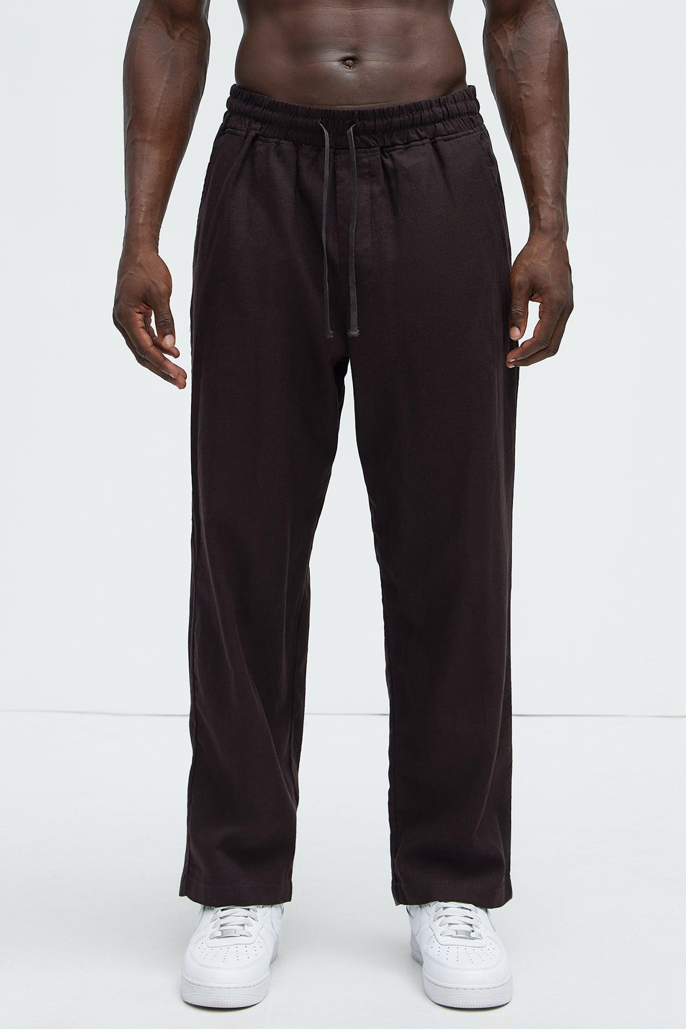 Bahamas Straight Linen Pants - Brown Product Image