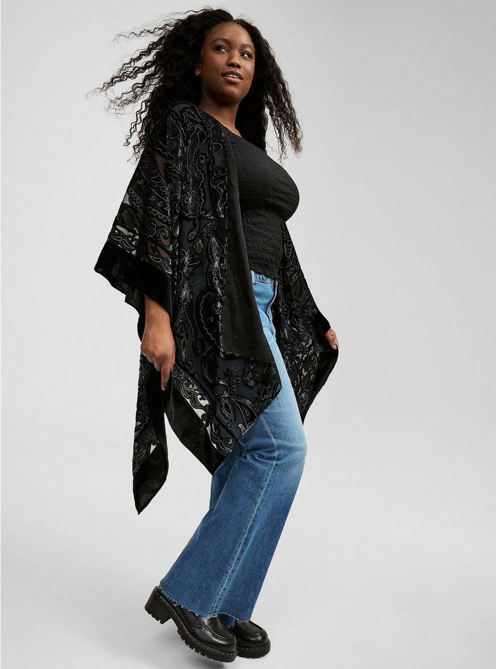 Embellished Burnout Ruana Product Image