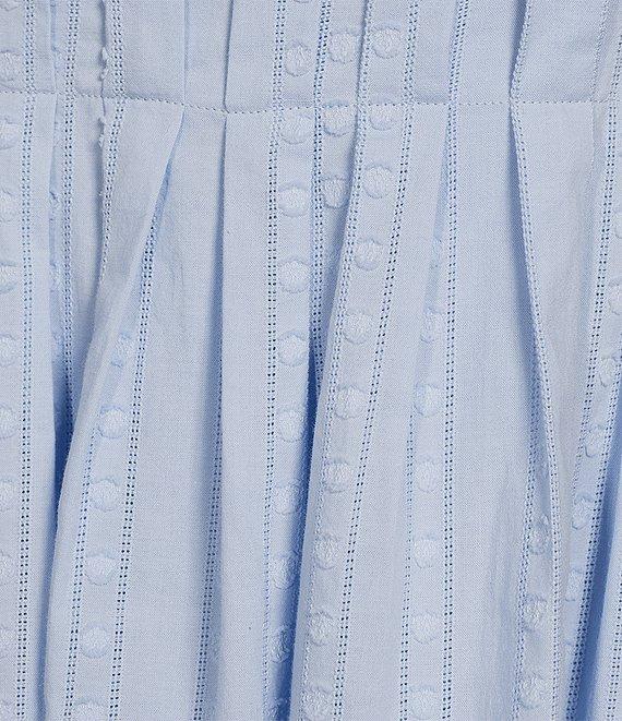 City Vibe Square Neck Puffed Sleeve Pleated Empire Waist Criss Cross Back Babydoll Dress Product Image