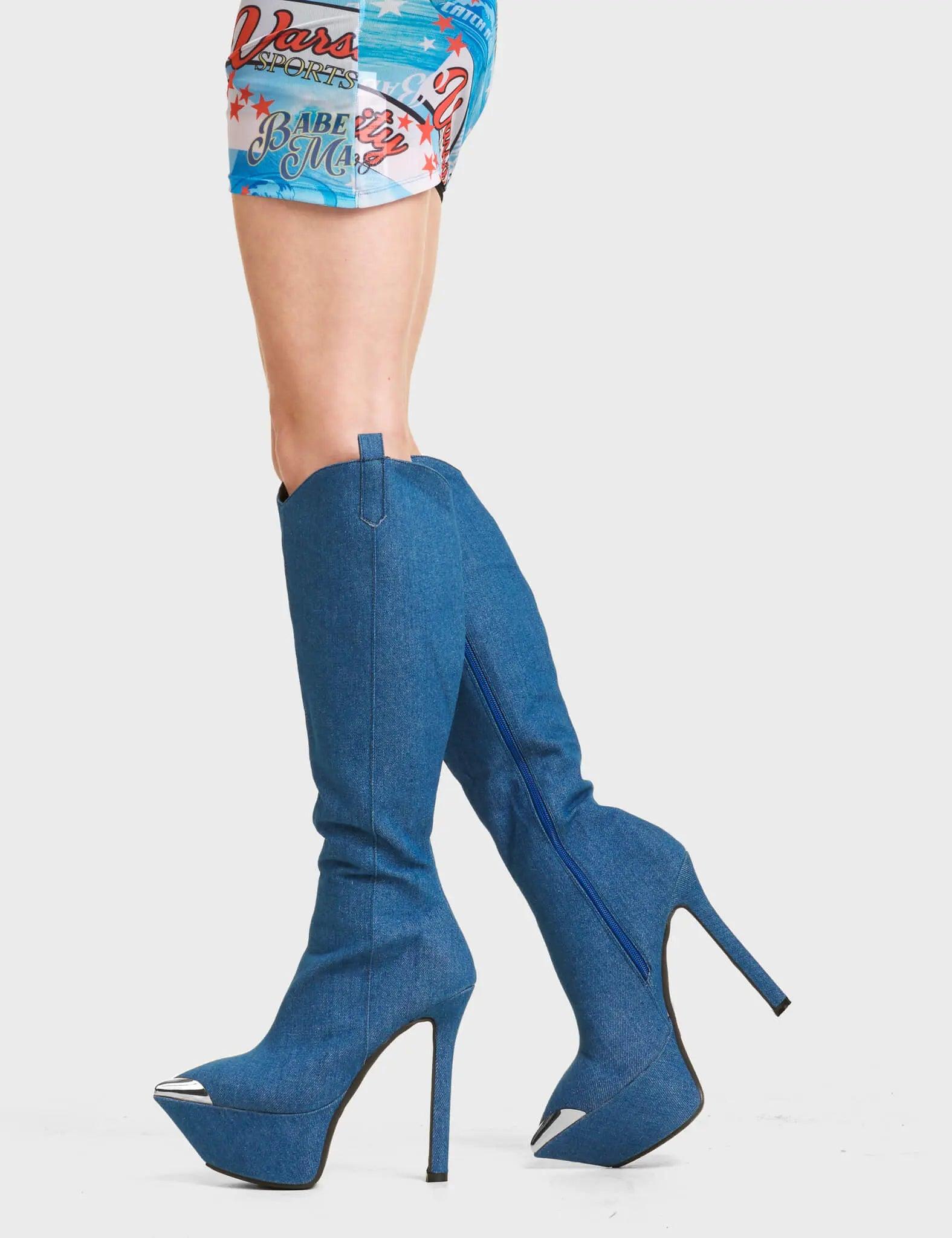 Seal My Fate Platform Knee High Boots Product Image
