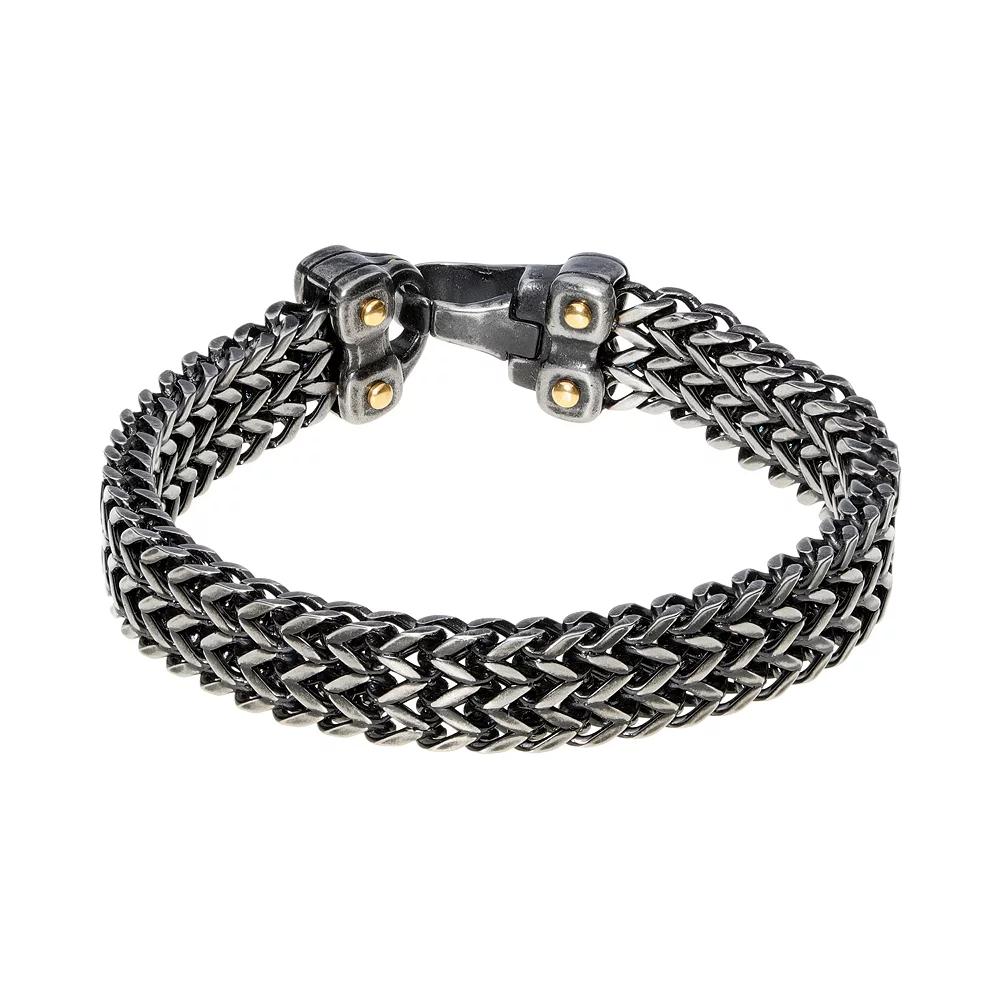 Men's LYNX Two-Tone Foxchain Bracelet, Size: 8.5", Gold Tone Product Image