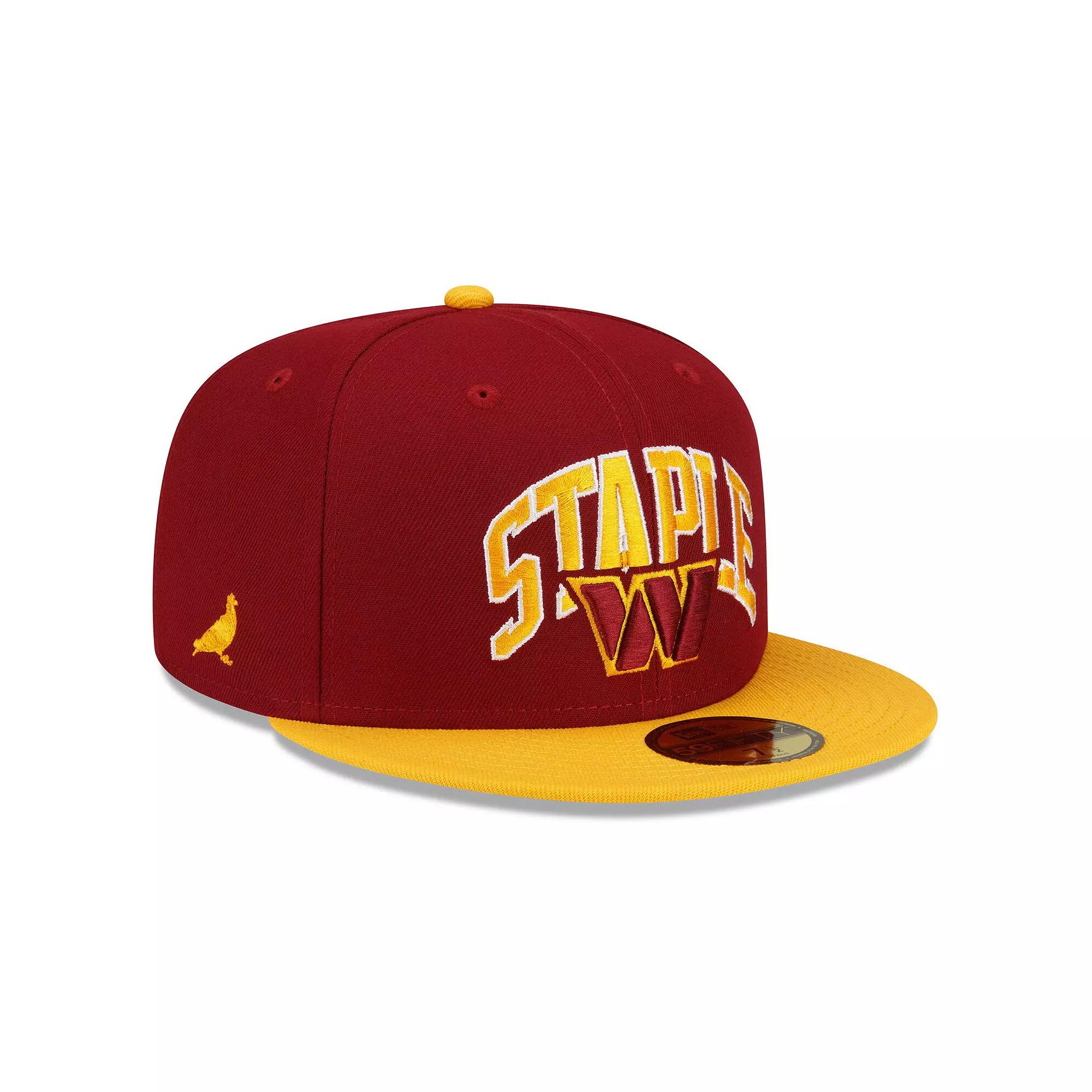 Men's New Era Burgundy/Gold Washington Commanders NFL x Staple Collection 59FIFTY Fitted Hat, Size: 7 1/4, Wft Med Re Product Image