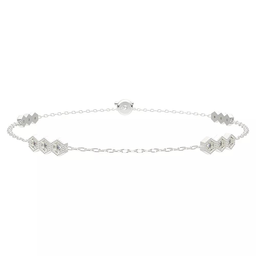 Sterling Silver Diamond Accent Adjustable Fashion Bracelet, Women's Product Image