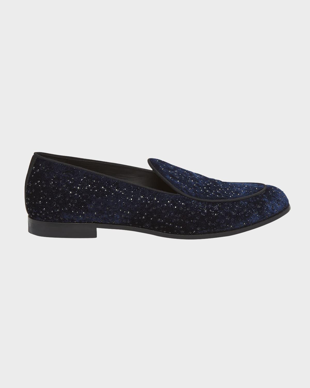 Men's Velvet and Crystal Venetian Loafers Product Image