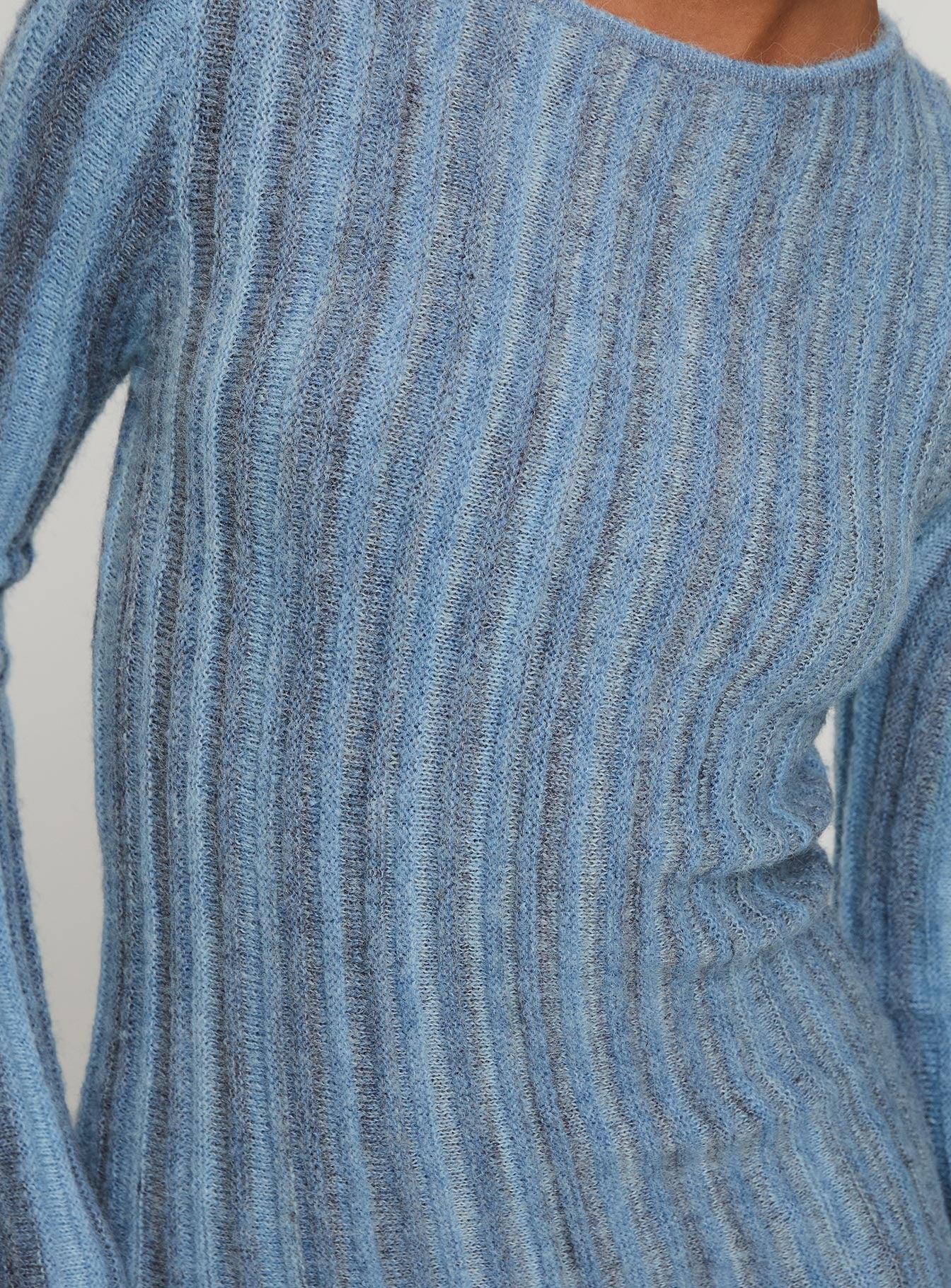 Postcodes Long Sleeve Mini Dress Blue Product Image