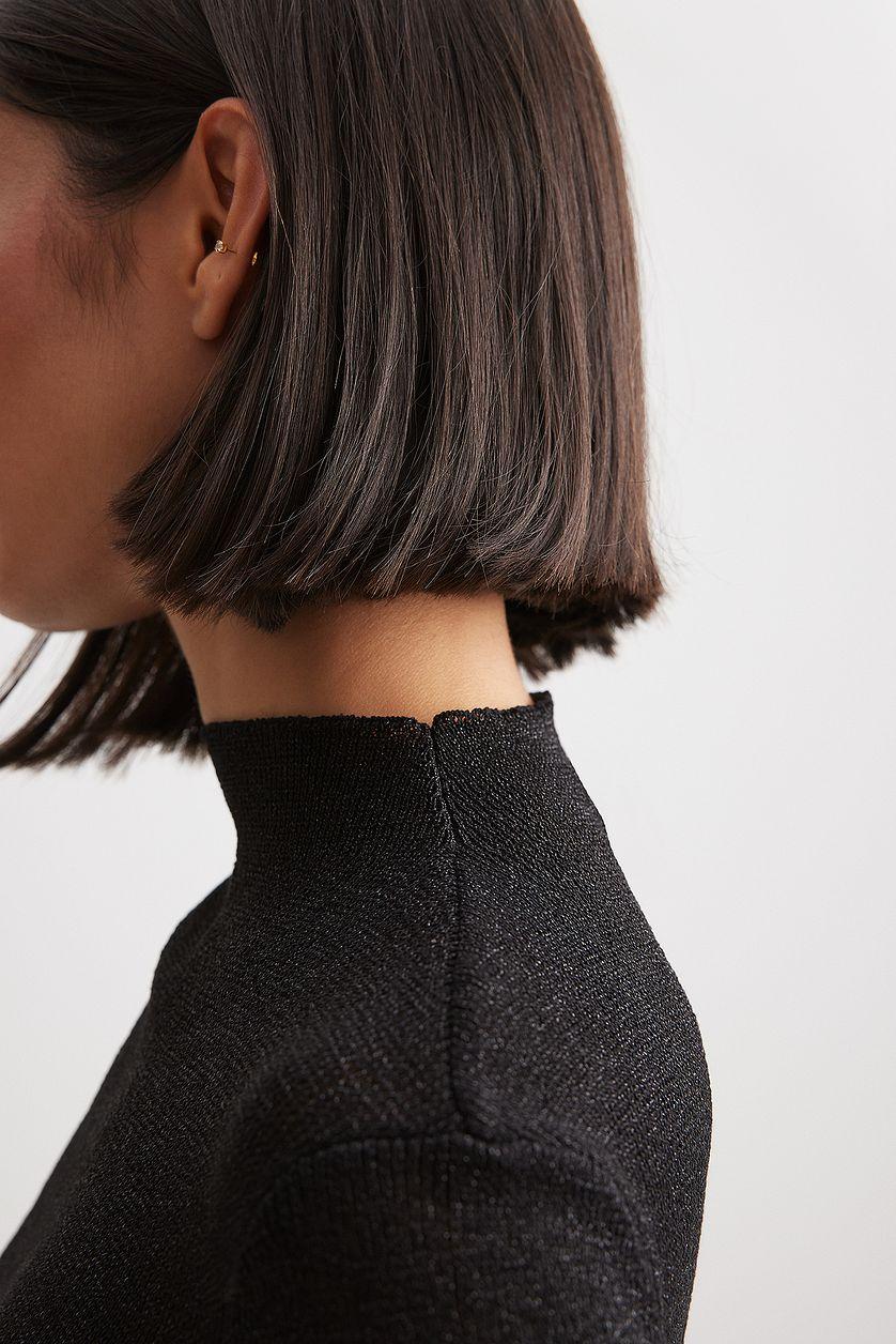 Glitter Knitted High Neck Top Product Image