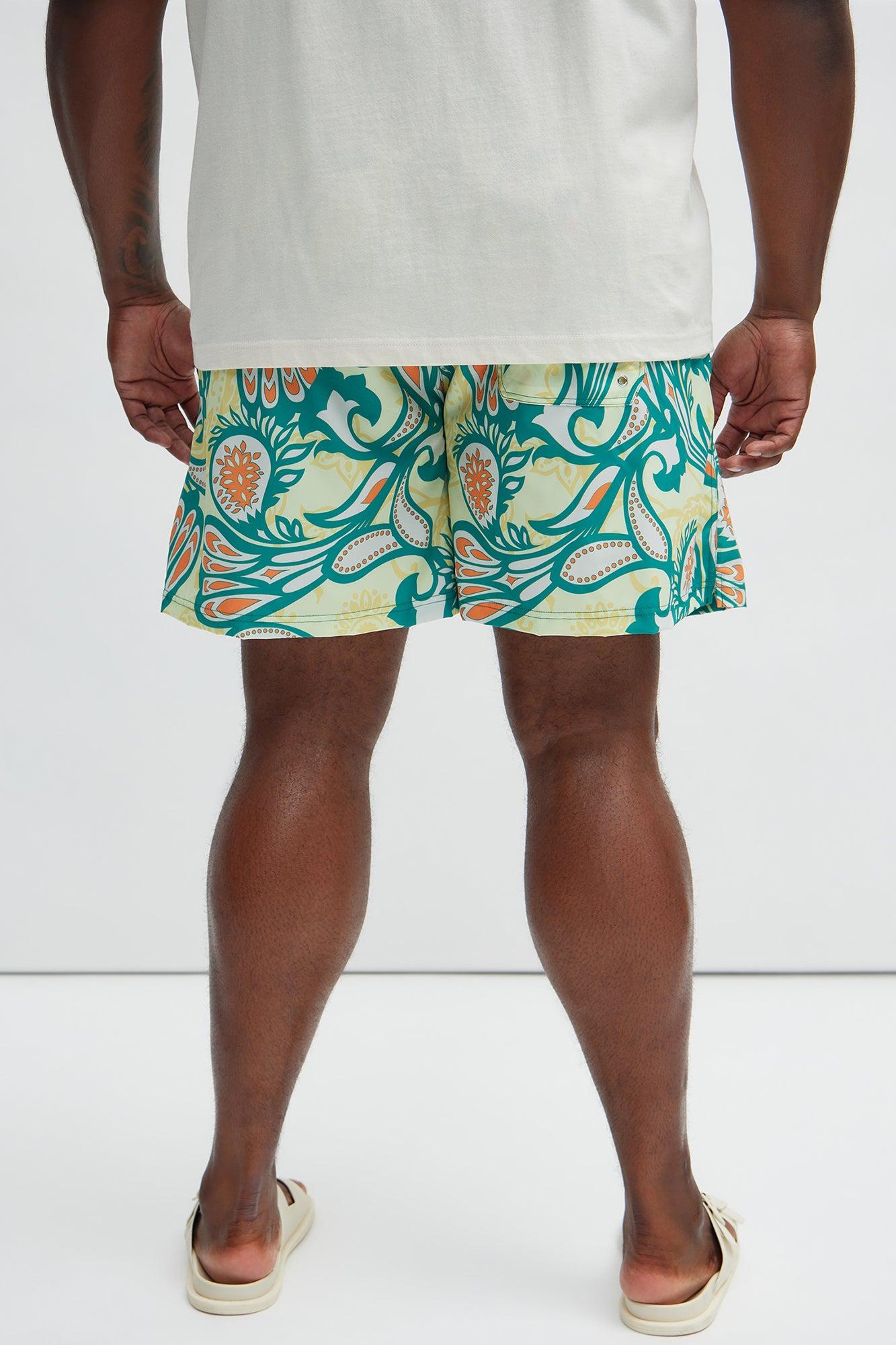 Mission Swim Mid Trunk - Green/combo Product Image